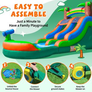 Toboggan aquatique gonflable géant <span class=keywords><strong>pour</strong></span> enfants et adolescents, grand toboggan aquatique gonflable en PVC, château gonflable <span class=keywords><strong>pour</strong></span> le <span class=keywords><strong>jardin</strong></span>, amusement estival <span class=keywords><strong>avec</strong></span> <span class=keywords><strong>piscine</strong></span> à jets d'eau - Product Image 4