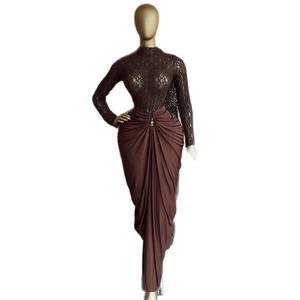 两件套欧美女装2026秋季新款甜美长袖高领蕾丝衬衫高腰包臀裙 - Product Image 6