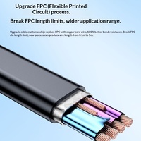 Cable USB 3.2 Dual Tipo-C de 10 Gbps y 60 W con Carga Rápida, Cable Plano de 0.2 m/3 m para Laptop/HDD/Vehículo/Comercial/Cámara/Escáner de Código de Barras