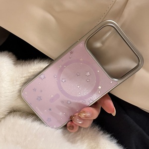 Funda Magnética con Diseño de Estrella y Purpurina para iPhone 17 16 15 Pro Max, TPU y PC, Color Rosa, con Soporte Trasero - Product Image 5