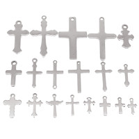 Breloques croix en acier inoxydable pendentifs crucifix assortis pour colliers bracelets boucles d'oreilles bijoux à bricoler