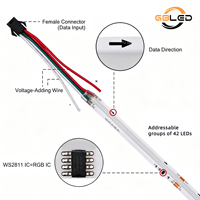 Tira de LED COB RGBIC WS2811 12V 24V 420LEDs/M sin Puntos, Color de Ensueño, Direccionable y Programable para Iluminación de Hogar, Fiestas, Bares y Escenarios