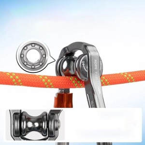 ตะขอเกี่ยวแบบล็อคหลักสำหรับใช้งานกลางแจ้ง ทำจากอลูมิเนียมอัลลอยด์ พร้อมตัวล็อคสองชั้นเพื่อความปลอดภัย สำหรับการปีนเขาและการควบคุมเชือกซิปไลน์ - Product Image 1