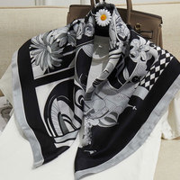En stock – Foulards ethniques 1006D, châles de luxe de créateur, carrés 90*90cm, abayas, hijabs, foulards en soie personnalisés pour femmes – Élégants et de haute qualité