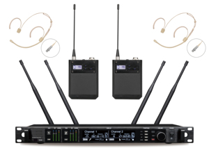 Popular Products EIF AD4D <b>Wireless</b> UHF Microphone System Dual Channel Handheld Lavalier Headset Mic with Metal for Stage Singing - Product Image 4