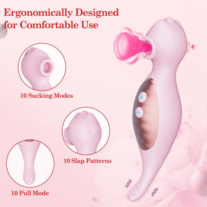 Şarj edilebilir g-spot stimülatör dil seks oyuncak 2-in-1 klitoral Sucking & TPE TPE malzeme kadınlar için lezbiyen zevk - Product Image 2