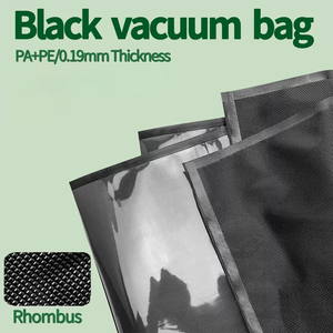 半黒のテクスチャ加工された共押出された真空バッグ、真空包装バッグ、空気抽出、圧縮、および凍結保存。 - Product Image 5