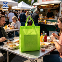 Sac de courses non tissé vert lime, sac fourre-tout vierge pour cadeaux, pochette d'emballage personnalisée imprimée pour boutique, fête ou promotion