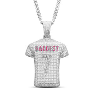 Moda Cristiano <span class=keywords><strong>Ronaldo</strong></span> No. 7 Jersey Colgante Fútbol Estilo Hip-hop Zircon 18K Accesorio de cobre chapado en oro - Product Image 2