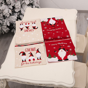 Mantel bordado <span class=keywords><strong>de</strong></span> arpillera y lino para <span class=keywords><strong>mesa</strong></span>, mantel <span class=keywords><strong>de</strong></span> árbol y flores, YQ-904, Feliz Navidad - Product Image 2
