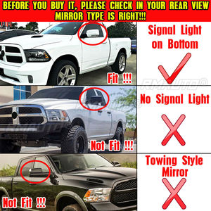 For 2013-2018 Dodge RAM 1500 Replacement Car Reaview <b>Mirror</b> Cover <b>Shell</b> Caps With Turn Sinal 68096199AF 68096198AH Glossy Black - Product Image 6