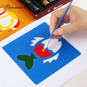 Panwenbo 22 Set <span class=keywords><strong>Pochoir</strong></span> pour enfants Diy Diy Éducatif Enfants Dessin Plastique Dessin <span class=keywords><strong>Pochoir</strong></span> Règle Pochoirs Pour Enfants - Product Image 5