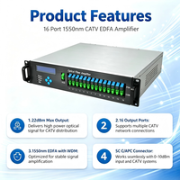Amplificador de Fibra Óptica EDFA OEM de 1550nm, 16 Puertos, Alta Potencia de Salida, Equipo de Cabecera CATV