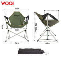 WOQI Chaise berçante de jardin-Chaise pliable en métal ultralégère et portable pour le camping et la pêche en plein air avec un design moderne