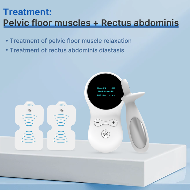 Pelvic Floor Trainer Ergonomic Electric Kegel Exercise Device Portable Postpartum Vaginal Tightening Machine with OLED Display
