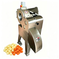 Volledig automatische gemotoriseerde roestvrijstalen uienblokjes snijmachine hoge capaciteit 1000kg/u voor fruit- en groenteverwerking