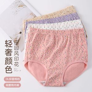 Ropa interior estampada de cintura alta para mujeres de mediana edad y mayores, ropa interior de algodón 95% transpirable cómoda de talla grande - Product Image 2