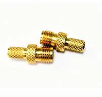 Pièces usinées CNC sur mesure OEM de précision, connecteur électrique tourné en laiton plaqué or, broche de contact, service de tournage CNC