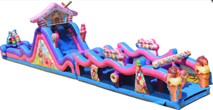 Location de toboggan gonflable sur le thème des bonbons Fun Cane pour les parcs d'attractions - Product Image 2