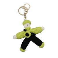 Porte-clés assortis pour couple, style patineur, en crochet et tricot faits main, ensemble de figurines style urbain, porte-clés breloques