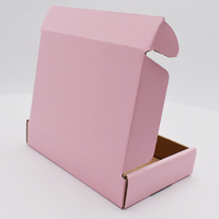 Cartons en carton de logo personnalisé en gros boîte d'emballage en carton ondulé rose pour la manipulation de l'impression de gaufrage de soins de la peau cosmétiques