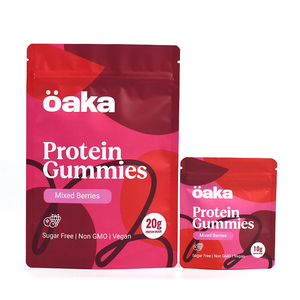 Sachets personnalisés 10G 20G en matériau de qualité alimentaire, finition mate, avec <span class=keywords><strong>fermeture</strong></span> éclair, pour emballage alimentaire de protéines et de bonbons gélifiés - Product Image 1