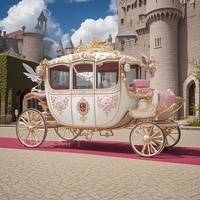 Calèche de luxe électrique classique de type Cendrillon pour mariages royaux et marathons, 6 places, pneus en caoutchouc massif, direct usine