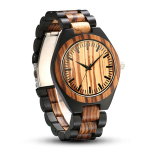 WW01B Cheap Engraved Handmade Oem Custom Logo Black Sandalwood Blank Wrist <b>Wood</b> <b>Watch</b> for Men Ebony Wholesale Manufacturer - Product Image 3