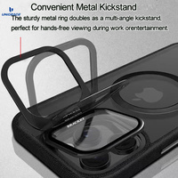 Cadre en cuir de qualité supérieure support de lentille en métal protecteur en verre étui de téléphone magnétique Transparent pour iPhone 13 14 15 16 17 Pro Max