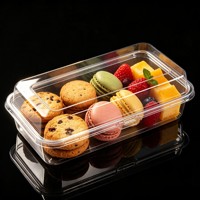 Boîtes d'emballage en PET transparent empilables, contenants alimentaires à emporter, boîtes à clapet jetables pour gâteaux, desserts, pâtisseries