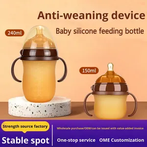 <span class=keywords><strong>Biberon</strong></span> en silicone pour bébé, accessoire de sevrage nouveau-né, paille liquide, sensation de sein maternel, tétine souple anti-colique, 60 ml, 240 ml, logo personnalisé - Product Image 5
