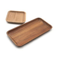 Plateau en bois d'acacia personnalisé en gros assiettes incassables plateau de service plats en bois assiettes rondes en bois d'acacia assiettes de présentation