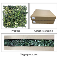 Vente en gros Mur vert d'herbe de buis Fausses plantes verticales Panneaux artificiels de haies Articles de décoration intérieure pour plante murale