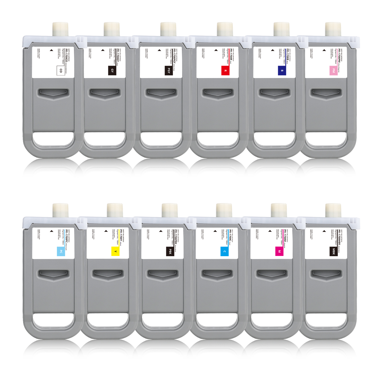 700ML 호환 잉크 카트리지 PFI 1700 PFI-1700 캐논 프로 2000 4000 6000 4000s 6000s 2100 4100 6100 프린터 잉크 및 칩