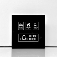 Interrupteur tactile sans fil 5 gangs en verre trempé ABLE Hotel avec fonction de contrôle principal