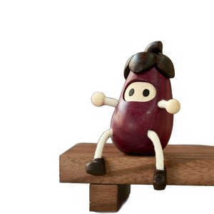Wooden Eggplant <b>Man</b> Figurine Solid Wood Carving Home Office Desk Ornament Creative Gift Plant Shape Irregular - Product Image 5