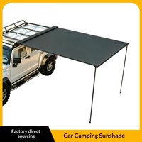 Auvent latéral de tente de voiture en alliage d'aluminium, abri pare-soleil occultant anti-UV, gazebo imperméable pour extérieur, avec éclairage LED pour camping-car/VR
