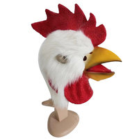Masque de coq et de poulet, costume de fête d'Halloween pour adultes, accessoire de cosplay en latex pour la tête et le visage, accessoire de carnaval