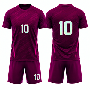 ชุดเสื้อฟุตบอลชายรุ่นล่าสุด หมายเลข 10 สีแดงบีท แบบซับลิเมชั่น ระบายเหงื่อได้ดี ผลิตจากโพลีเอสเตอร์ สำหรับผู้ใหญ่ ทรงปกติ - Product Image 1