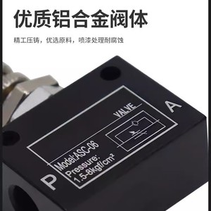 วาล์วควบคุมการไหลของแก๊สแบบทางเดียวชนิดนิวแมติก Asc 06 ขนาดพอร์ต 1 5 8 กก.ฟุต ซม.2 1 4 นิ้ว - Product Image 4