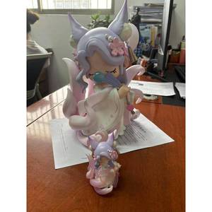 Figura de Resina de Chica de Dibujos Animados con Nueve Colas de Zorro, Kit de Ensamblaje Impreso en 3D, Decoración de Escritorio, Regalo - Product Image 5