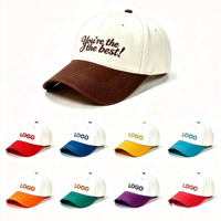 Op maat gemaakte OEM baseballcaps met logo, groothandel, gestructureerd frame, 100% katoen, standaard 5-delige, tweekleurige, unisex sport- en visserspetten
