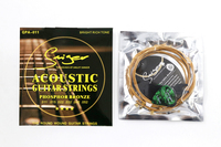 Kit de cordes de guitare acoustique en acier 011 avec logo personnalisé OEM, jauge en Bronze phosphorescent