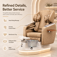 Fauteuil de pédicure électrique de luxe avec fonction de massage corporel complet, fauteuil de spa pour les pieds avec rouleaux Shiatsu pour salon de beauté et spa haut de gamme