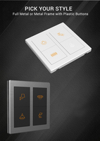Interrupteur mural intelligent en aluminium pour hôtel, contrôleur de lumière, 1 gang 4 voies, interrupteur KNX avec bouton