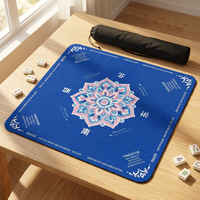 Tapis de Mahjong en Caoutchouc Carré Vert GreenD 31,5"x31,5" Antidérapant et Réducteur de Bruit avec Sac à Dés pour Plateau de Mahjong et Jeux de Cartes