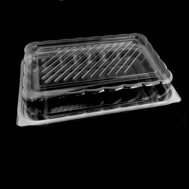Pet transparent disposable plastic hinged clamshell pastry box