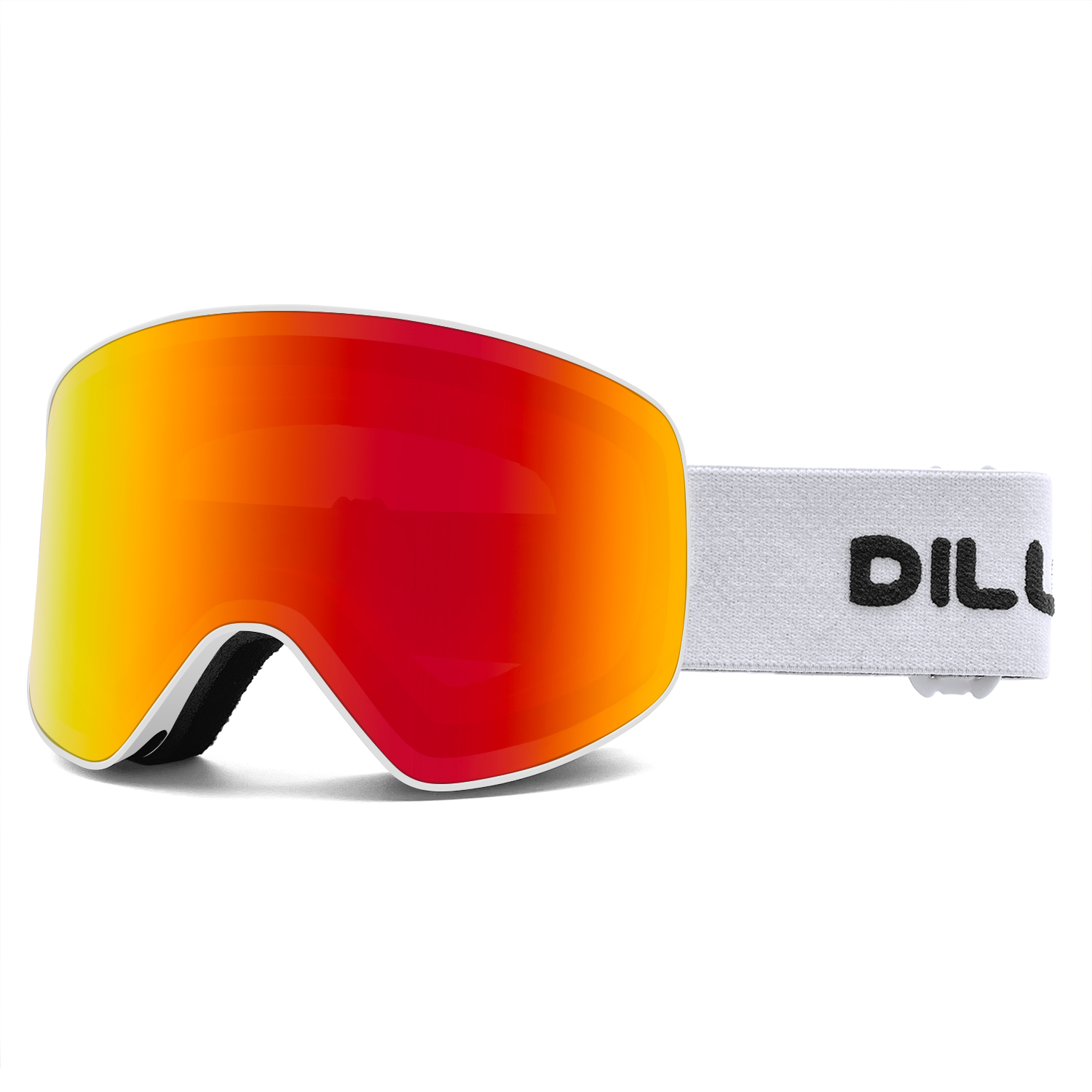 Monture blanche, verres rouges