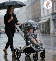 Vente en gros d'usine, imperméable léger, coupe-vent, transparent, protecteur, imperméable pour poussette de bébé