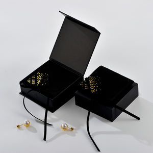 Custom Gold Foil Embossed Logo Sliding <b>Box</b> Wholesale Custom Luxury <b>Black</b> Magnetic Jewelry <b>Gift</b> <b>Box</b> Packaging with Magnetic Lid - Product Image 1